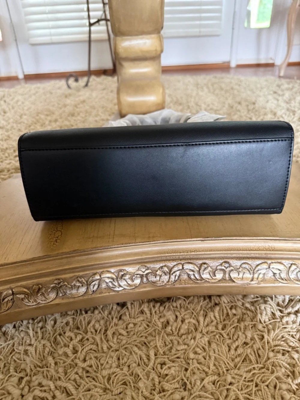 Michael Kors Sheila Convertible Satchel Black Vegan Leather Gold Hardware NWOT